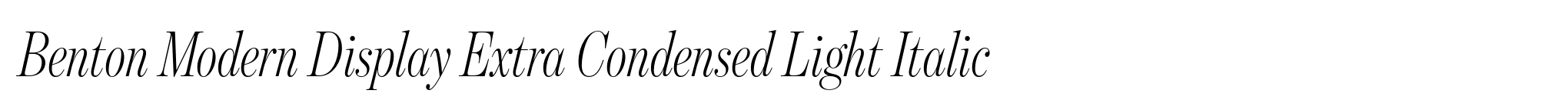 Benton Modern Display Extra Condensed Light Italic image